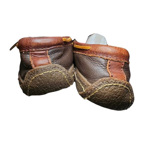 L.L.Bean Men\'s Handsewn Leather Slippers Brown Flannel-Lined - Brown Size 10 main image 6